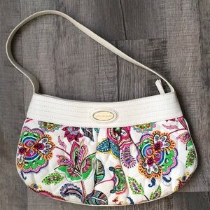Vera Bradley White Shoulder Bag with Floral Print
